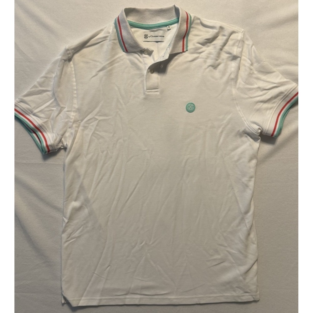 Christian Lacroix Shirt Men's CxL Logo 100%‎ Cotton Polo Shirt Size Medium White